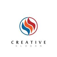 Flamme oder Feuer Logo Design Vektor