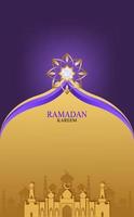 vykort hälsning för ramadan. guld och diamant med ramadan kareem-vektor för att önska islamisk festival. vektor