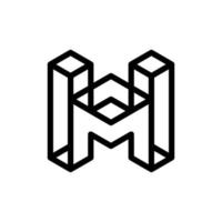 brev m monogram byggnad minimalistisk logotyp vektor