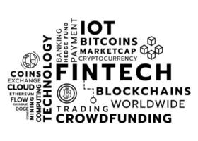 schwarzes Vektordesign des Fintech-Wortes vektor