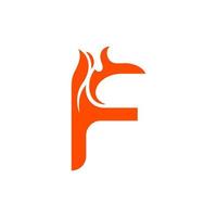 Brief f Feuer brennen kreativ Logo Design vektor