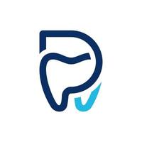 brev p dental vård modern kreativ logotyp vektor