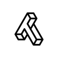 brev t linje blockera geometrisk modern logotyp vektor