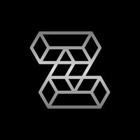 brev z blockera linje modern geometrisk logotyp vektor