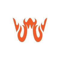 brev w flamma monogram unik logotyp design vektor