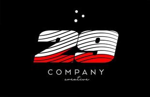 29 Nummer Logo mit rot Weiß Linien und Punkte. korporativ kreativ Vorlage Design zum Geschäft und Unternehmen vektor