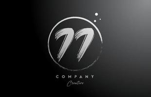 schwarz Weiß 77 Nummer Brief Logo Symbol Design mit Punkte und Kreis. kreativ Gradient Vorlage zum Unternehmen und Geschäft vektor