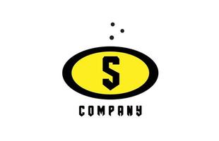 Ellipse s Alphabet Fett gedruckt Brief Logo mit Punkte. kreativ Vorlage Design zum Geschäft und Unternehmen im Gelb und schwarz vektor