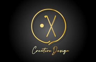 x Gold Gelb Alphabet Brief Logo Symbol Design mit Luxus Jahrgang Stil. golden kreativ Vorlage zum Unternehmen und Geschäft vektor