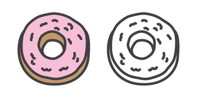Donuts Vektor Kuchen Symbol Charakter Illustration Gekritzel Karikatur