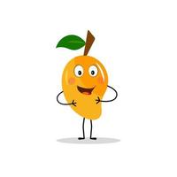Mango Charakter Design. kawaii Mango Zeichen Vektor Illustration von süß Karikatur, verwenden Sie wie Aufkleber, Muster, T-Shirt Entwürfe, Obst Logo, alle gedruckt Medien, Karikaturen, usw