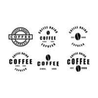 uppsättning märken kaffe logotyp vektor