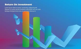 Geschäftspfeil Zielrichtungskonzept zum Erfolg. Return on Investment Roi. anwendbar für Werbung, Titelplakat, Infografik, Landing Page, UI, UX, Persentation, Baner, Social Media gepostet vektor