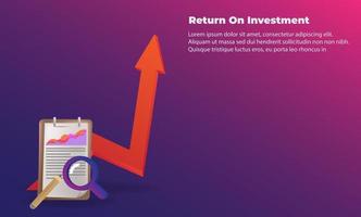 Geschäftspfeil Zielrichtungskonzept zum Erfolg. Return on Investment Roi. anwendbar für Werbung, Titelplakat, Infografik, Landing Page, UI, UX, Persentation, Baner, Social Media gepostet vektor