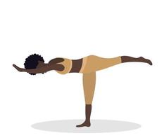 kvinna utövar yoga. vektor illustration i platt tecknad serie stil, begrepp illustration för friska livsstil, sport, tränar.