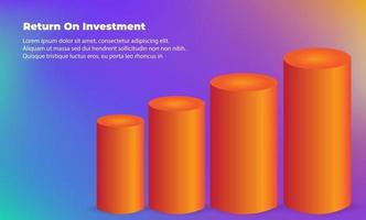 Geschäftspfeil Zielrichtungskonzept zum Erfolg. Return on Investment Roi. anwendbar für Werbung, Titelplakat, Infografik, Landing Page, UI, UX, Persentation, Baner, Social Media gepostet vektor