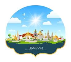 Thailand die Architektur Tourismus Festival Design auf Wolke und Himmel auf Blau Hintergrund, eps 10 Vektor Illustration