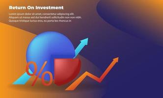 affärspil riktningskoncept till framgång. avkastning på investering ROI. tillämpligt för marknadsföring, omslagsaffisch, infografik, målsida, ui, ux, persentation, baner, sociala medier publicerade vektor