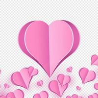Urlaub Hintergrund Design mit groß Herz. Origami Herzen. Vektor Symbole von Liebe zum glücklich Damen, Mutter Tag, oder Geburtstag Gruß Karte. Vektor Illustration
