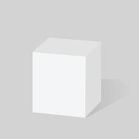 Weiß Box Attrappe, Lehrmodell, Simulation. leer Verpackung Kisten, Würfel Perspektive Aussicht und Kosmetika Produkt Paket Modelle 3d Vektor Illustration