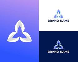 Initiale Brief ein mit Blatt modern Logo Design vektor