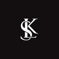 Vektor kreativ Brief slk Monogramm Logo Design Symbol Vorlage Weiß und schwarz Hintergrund