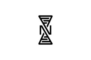 svart vit första brev z n s oändlighet logotyp vektor