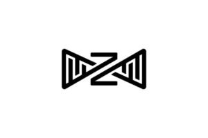 schwarz Weiß Initiale Brief z n m Unendlichkeit Logo vektor