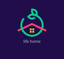 sauber Energie Leben Zuhause Logo. einzigartig Farbe Übergänge. Leben Haus Zyklus Logo Vorlage. Vektor
