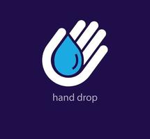 hand vatten släppa logotyp. unik Färg övergångar. friska hand tvättning och hygien logotyp mall. vektor