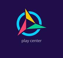 modern abspielen Center Logo. einzigartig Farbe Übergänge. gerundet Pfeile Logo Vorlage. Vektor