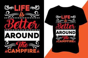 Leben ist besser um das Lagerfeuer T-Shirt Design bekleidung Typografie neueste Design retro Design vektor