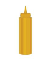 senap krydda pressa flaska, gul senap plast dispenser behållare illustration vektor