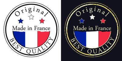 runda etiketter med flagga, original- bäst kvalitet. vektor illustration av Frankrike flagga.