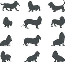 Basset hetzen Hund Silhouetten, Basset hetzen Silhouette, Basset hetzen Hund svg , Basset hetzen Hund Vektor