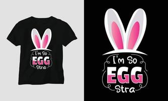 Ostern Sonntag T-Shirt Design mit Hasen, Kaninchen, Eier, usw. vektor