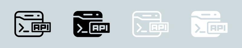 api Symbol einstellen im schwarz und Weiß. Anwendung Programmierung Schnittstelle Zeichen Vektor Illustration.