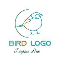 abstrakt fågel linje konst logotyp vektor illustration med färgrik dummy text.