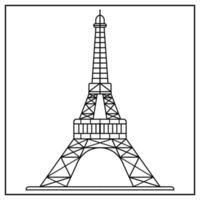Eiffel Turm Färbung Seiten Karikatur Vektor Symbol Illustration Eiffel Turm Färbung Seiten