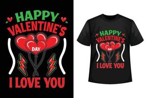 glücklich Valentinstag ich Liebe Sie - - Valentinstag T-Shirt Design Vorlage vektor