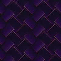 dunkel lila nahtlos geometrisch Muster. realistisch 3d Würfel mit dünn golden Linien. Vektor Vorlage zum zum Tapeten, Textil, Stoff, Verpackung Papier, Hintergründe. Textur mit Volumen extrudieren Wirkung.