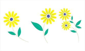 einstellen ein Blumen- Rand mit ein Kranz von Grün Blätter und Gelb Blumen zum ein Hochzeit Karte, ein Gruß Karte, oder dekorativ Kunstwerk. vektor