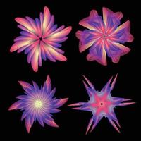 3d geometrisk lutning blomma. vektor