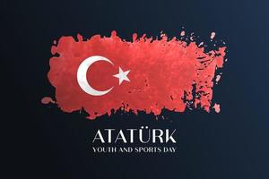 atatürk Jugend und Sport Tag einfach rot Vektor Banner, Poster, Illustration. Türkisch Urlaub