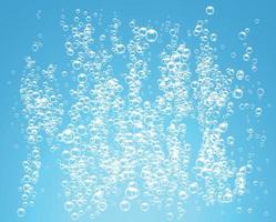 bubblor under vatten på blå bakgrund vektor illustration