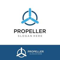 propeller abstrakt logotyp mall design av flygplan, väderkvarn, fan.logotyp för flyg, företag, varumärke, industri. med en modern begrepp. vektor