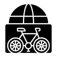 Fahrrad Land Touren Symbol Stil vektor