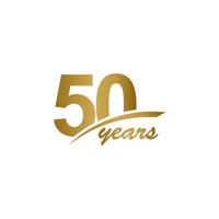 50 Jahre Jubiläum elegante Goldlinie Feier Vektor Vorlage Design Illustration