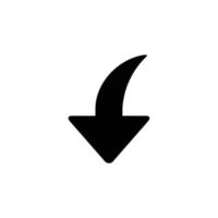 Nieder zeigen Pfeil gefüllt Symbol im transparent Hintergrund, Basic App und Netz ui Fett gedruckt Linie Symbol, eps10 vektor