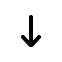 Nieder Richtung Pfeil Gliederung Symbol im transparent Hintergrund, Basic App und Netz ui Fett gedruckt Linie Symbol, eps10 vektor